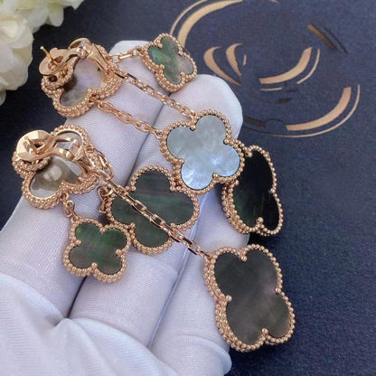 ¡®Lume Jewelry¡¯CLOVER EARRINGS DARK MOP 4 MOTIFS ROSE GOLD