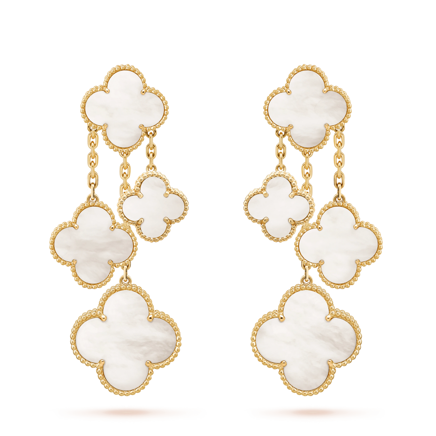 ¡®Lume Jewelry¡¯CLOVER EARRINGS WHITE MOP 4 MOTIFS GOLD