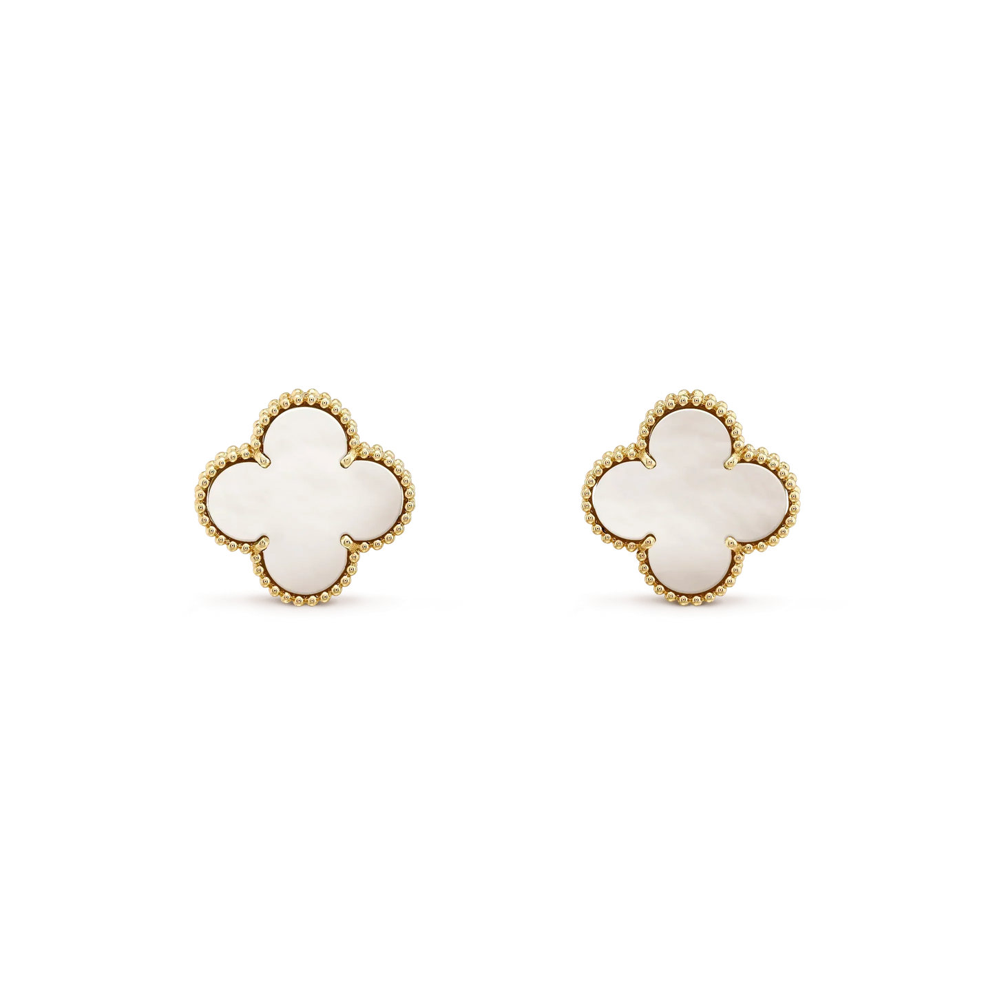 ¡®Lume Jewelry¡¯CLOVER MEDIUM 1 MOTIFS  WHITE MOP STUD EARRINGS