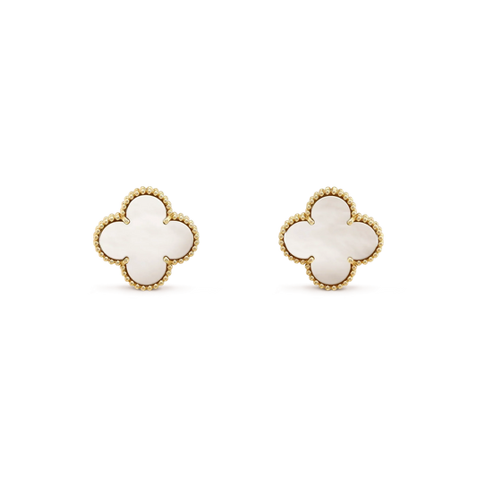 ¡®Lume Jewelry¡¯CLOVER MEDIUM 1 MOTIFS  WHITE MOP STUD EARRINGS