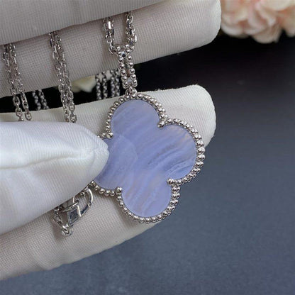 ¡®Lume Jewelry¡¯CLOVER SILVER CHALCEDONY BIG CLOVER NECKLACE