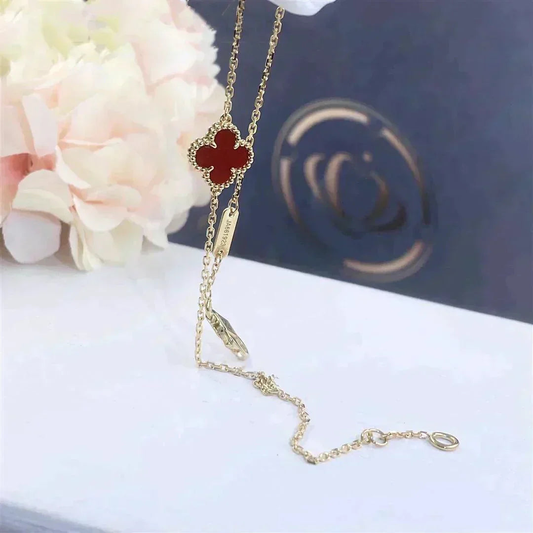 ¡®Lume Jewelry¡¯CLOVER  CARNELIAN SINGLE FLOWER BRACELET