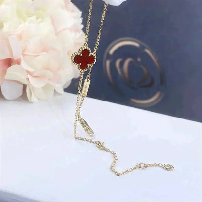¡®Lume Jewelry¡¯CLOVER  CARNELIAN SINGLE FLOWER BRACELET