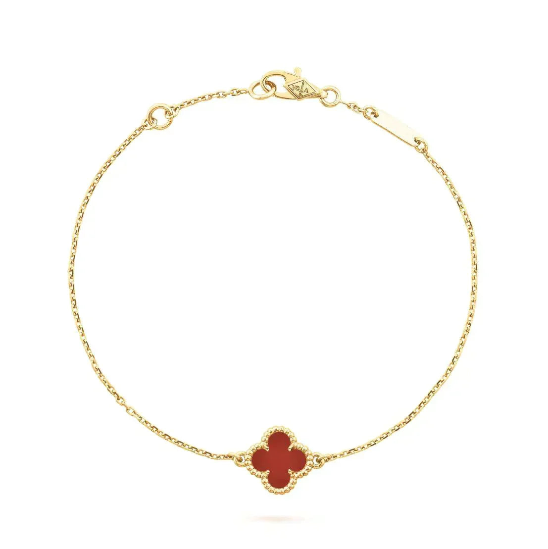 ¡®Lume Jewelry¡¯CLOVER  CARNELIAN SINGLE FLOWER BRACELET