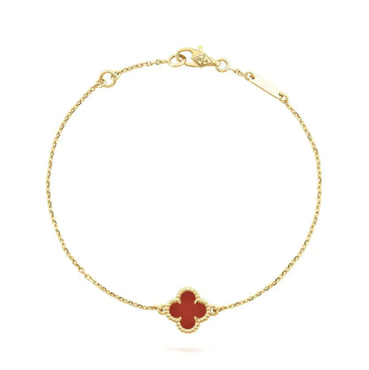 ¡®Lume Jewelry¡¯CLOVER  CARNELIAN SINGLE FLOWER BRACELET