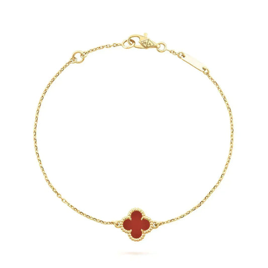 ¡®Lume Jewelry¡¯CLOVER  CARNELIAN SINGLE FLOWER BRACELET