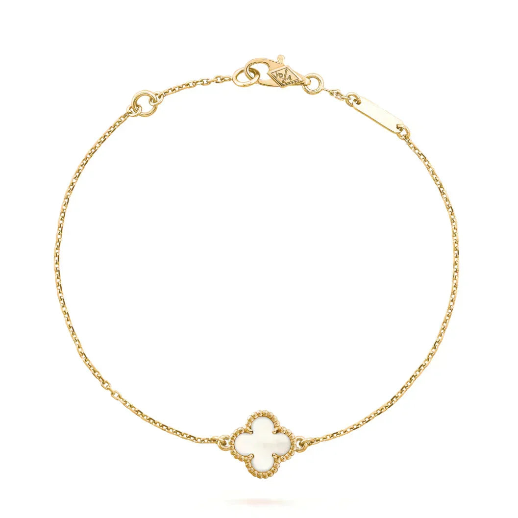 ¡®Lume Jewelry¡¯CLOVER WHITE MOP SINGLE FLOWER BRACELET