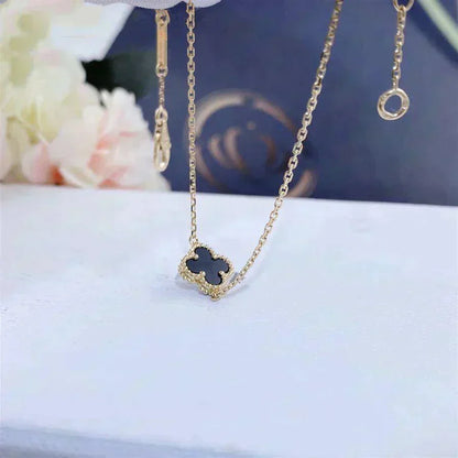 ¡®Lume Jewelry¡¯CLOVER ONYX SINGLE FLOWER BRACELET