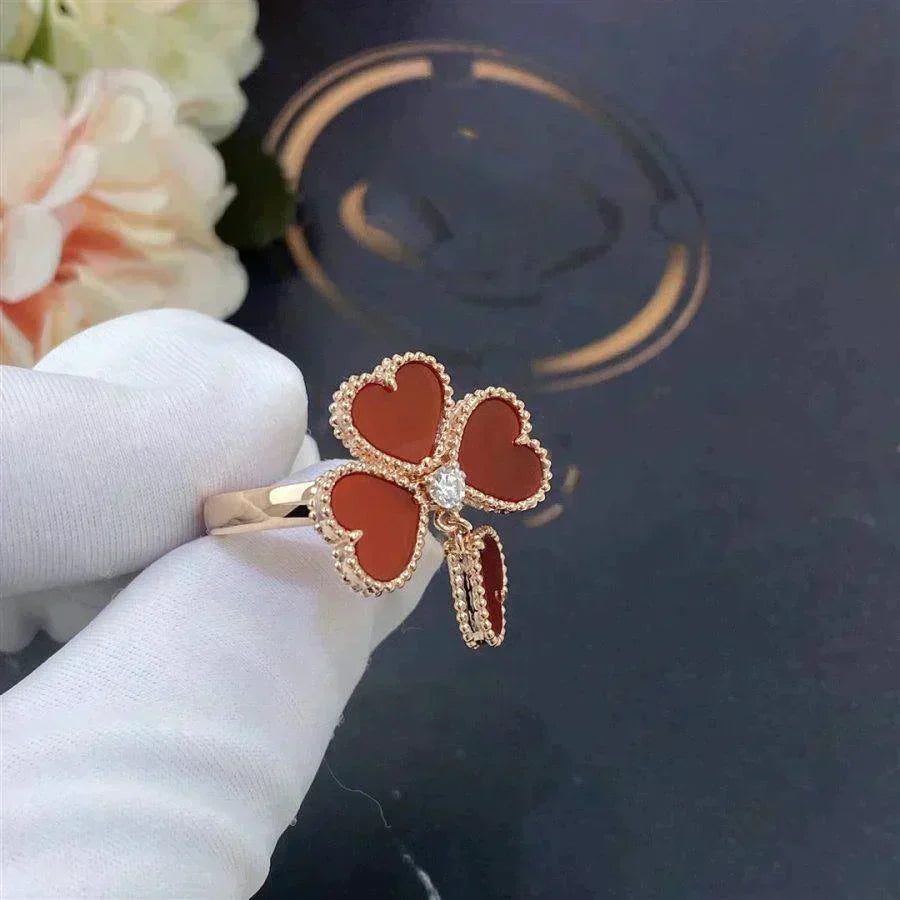 ¡®Lume Jewelry¡¯SWEET CLOVER CARNELIAN RING
