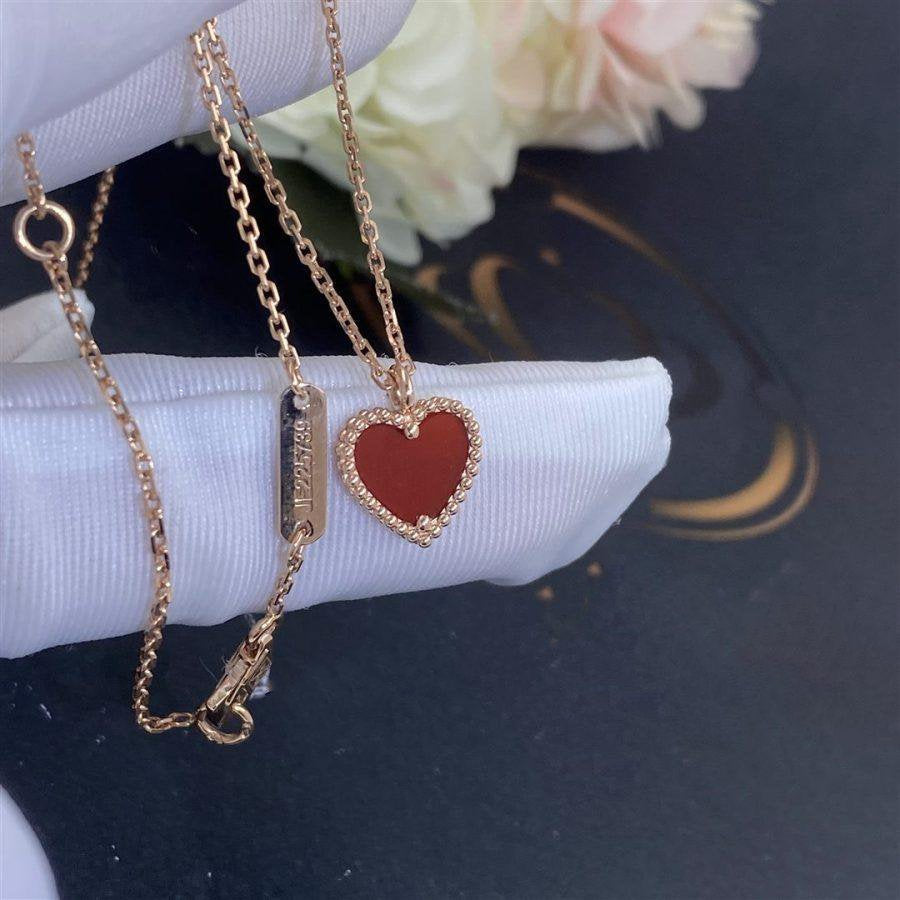 ¡®Lume Jewelry¡¯SWEET CLOVER CARNELIAN HEART NECKLACE