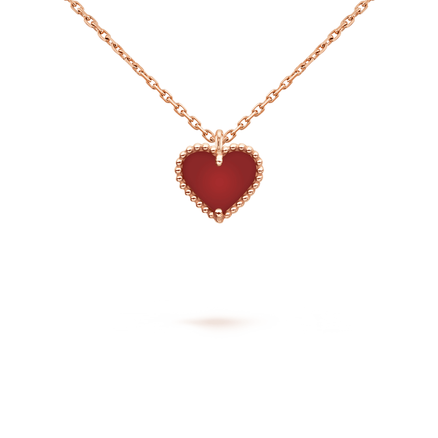 ¡®Lume Jewelry¡¯SWEET CLOVER CARNELIAN HEART NECKLACE