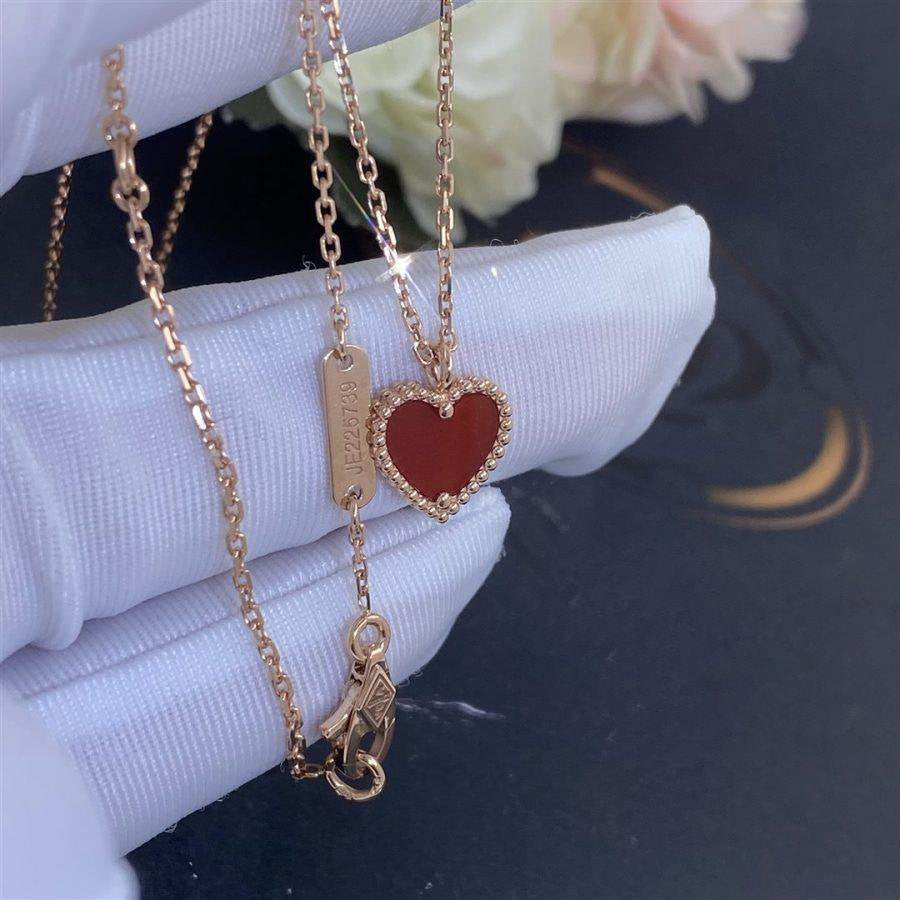¡®Lume Jewelry¡¯SWEET CLOVER CARNELIAN HEART NECKLACE