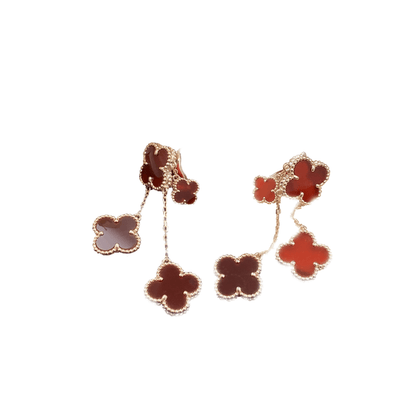 ¡®Lume Jewelry¡¯CLOVER EARRINGS CARNELIAN 4 MOTIFS PINK GOLD