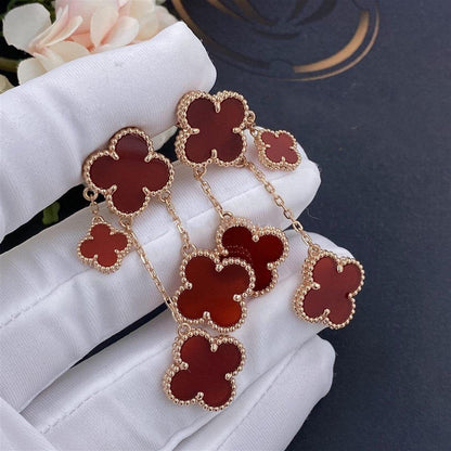 ¡®Lume Jewelry¡¯CLOVER EARRINGS CARNELIAN 4 MOTIFS PINK GOLD