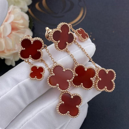 ¡®Lume Jewelry¡¯CLOVER EARRINGS CARNELIAN 4 MOTIFS PINK GOLD