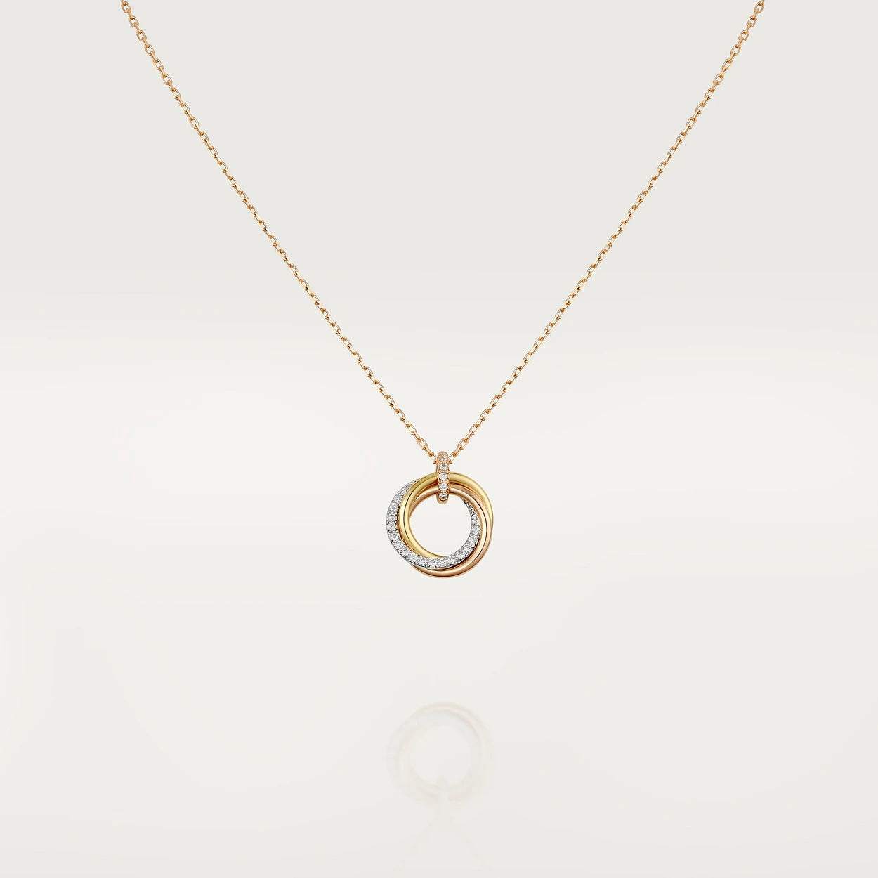 ¡®Lume Jewelry¡¯TRINITY NECKLACE SILVER GOLD PINK GOLD DIAMONDS