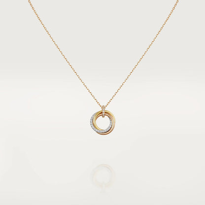 ¡®Lume Jewelry¡¯TRINITY NECKLACE SILVER GOLD PINK GOLD DIAMONDS