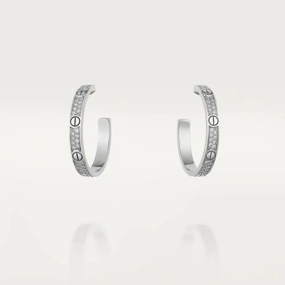 ¡®Lume Jewelry¡¯LOVE DIAMOND SILVER HOOP EARRINGS