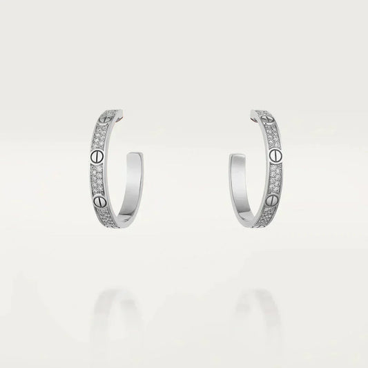 ¡®Lume Jewelry¡¯LOVE DIAMOND SILVER HOOP EARRINGS
