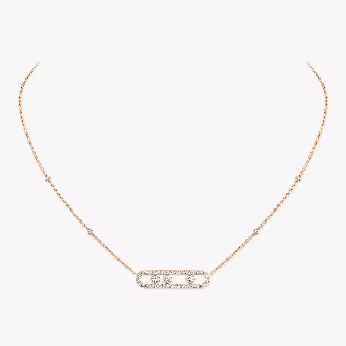 [Lume Jewelry] Move Pave_ Rose Gold Diamond Necklace