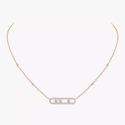 [Lume Jewelry] Move Pave_ Rose Gold Diamond Necklace