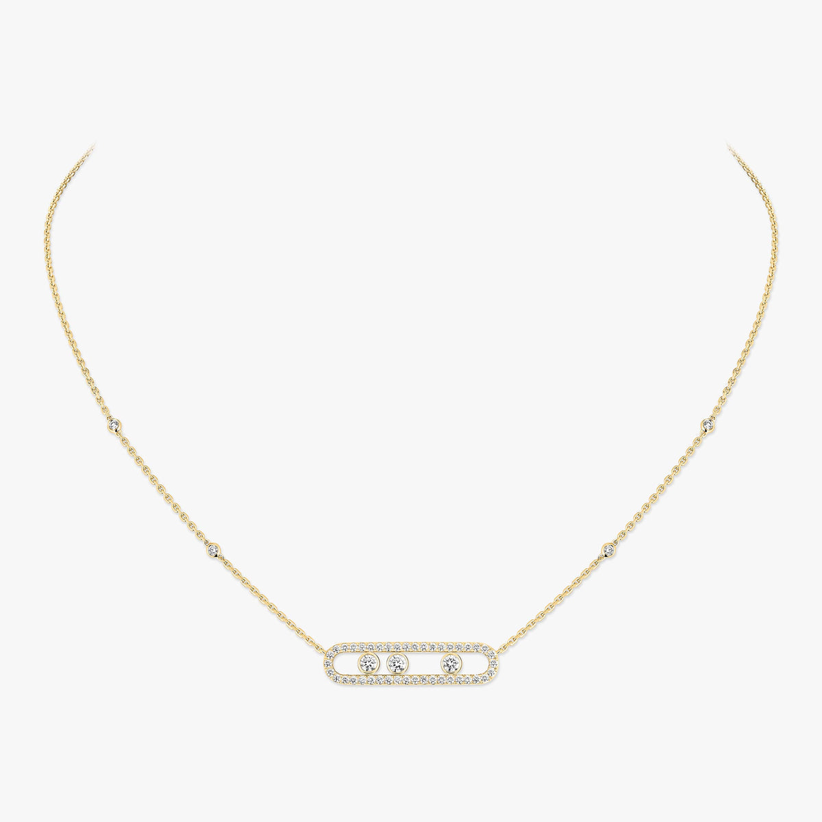 [Lume Jewelry] Move Pave_ Rose Gold Diamond Necklace