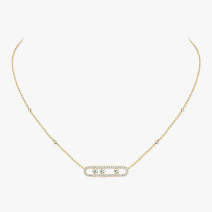 [Lume Jewelry] Move Pave_ Rose Gold Diamond Necklace
