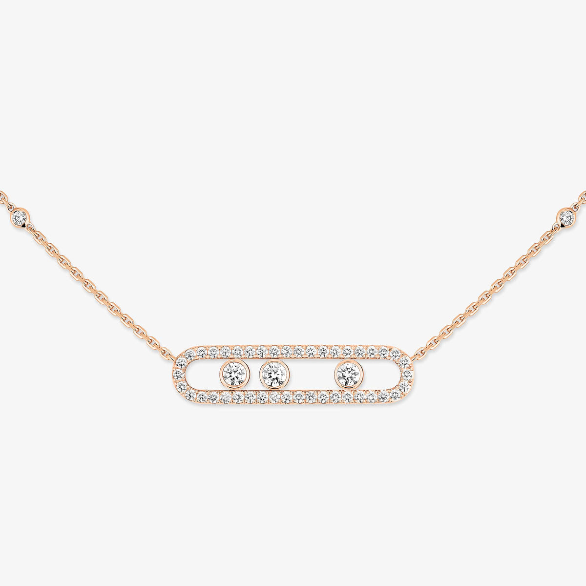 [Lume Jewelry] Move Pave_ Rose Gold Diamond Necklace