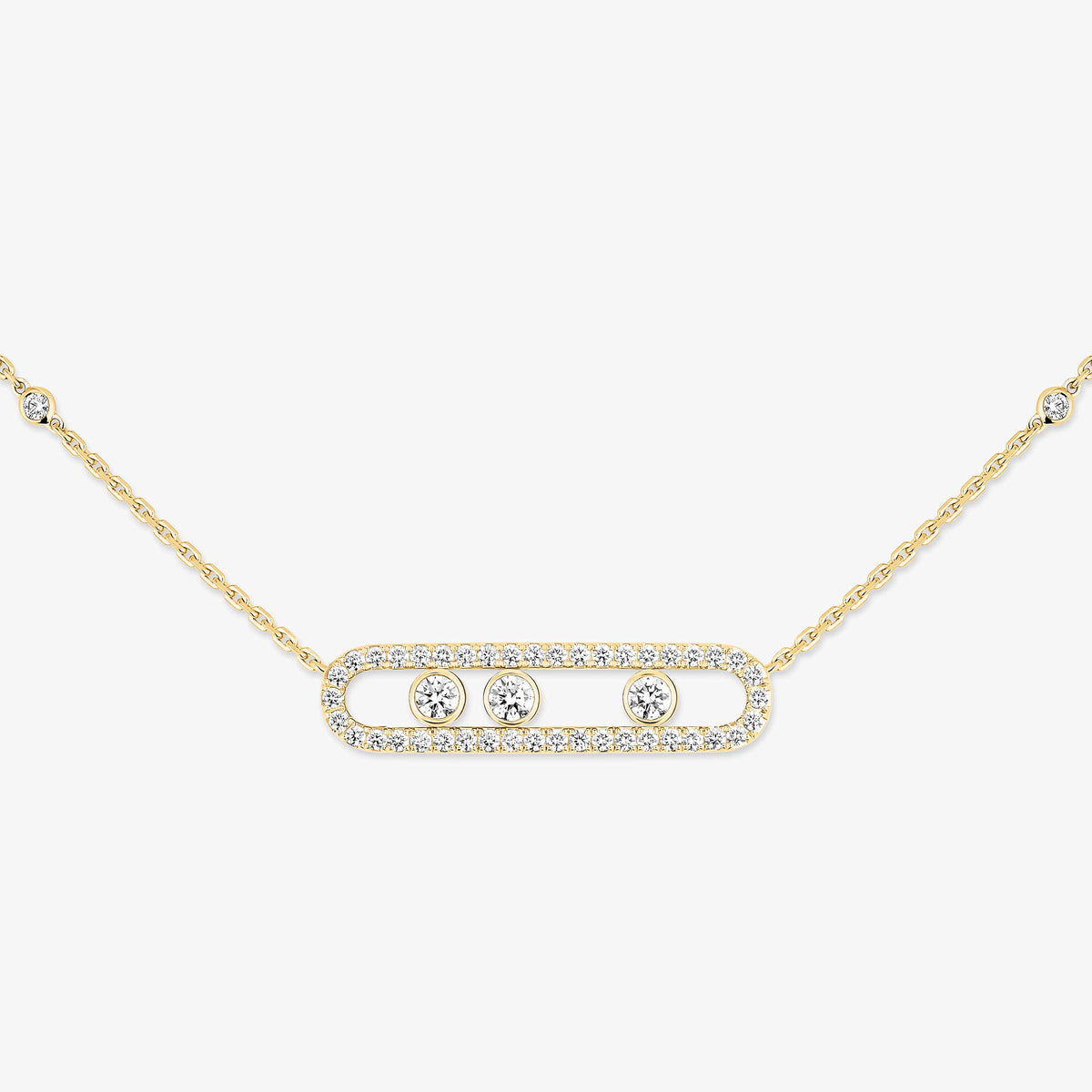 [Lume Jewelry] Move Pave_ Rose Gold Diamond Necklace