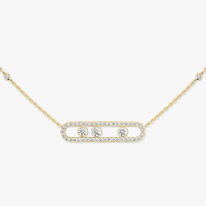 [Lume Jewelry] Move Pave_ Rose Gold Diamond Necklace