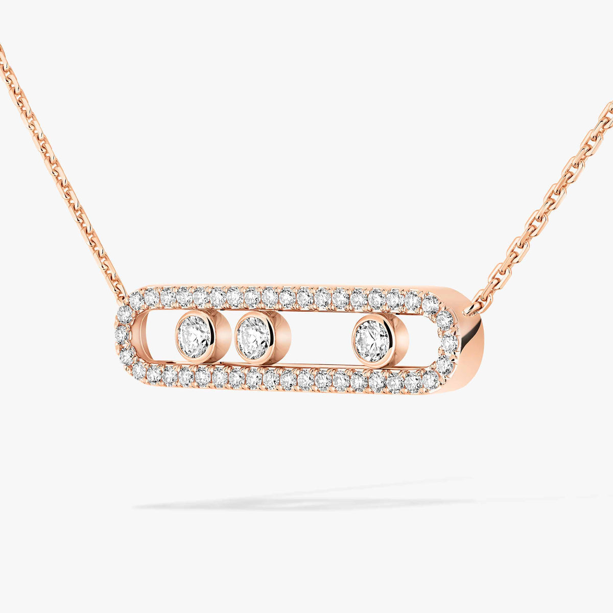 [Lume Jewelry] Move Pave_ Rose Gold Diamond Necklace