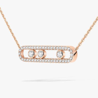[Lume Jewelry] Move Pave_ Rose Gold Diamond Necklace