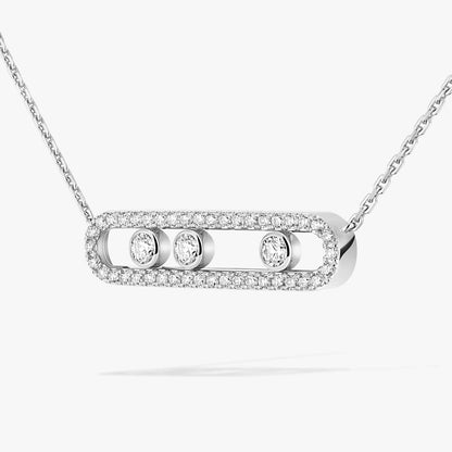 [Lume Jewelry] Move Pave_ Rose Gold Diamond Necklace