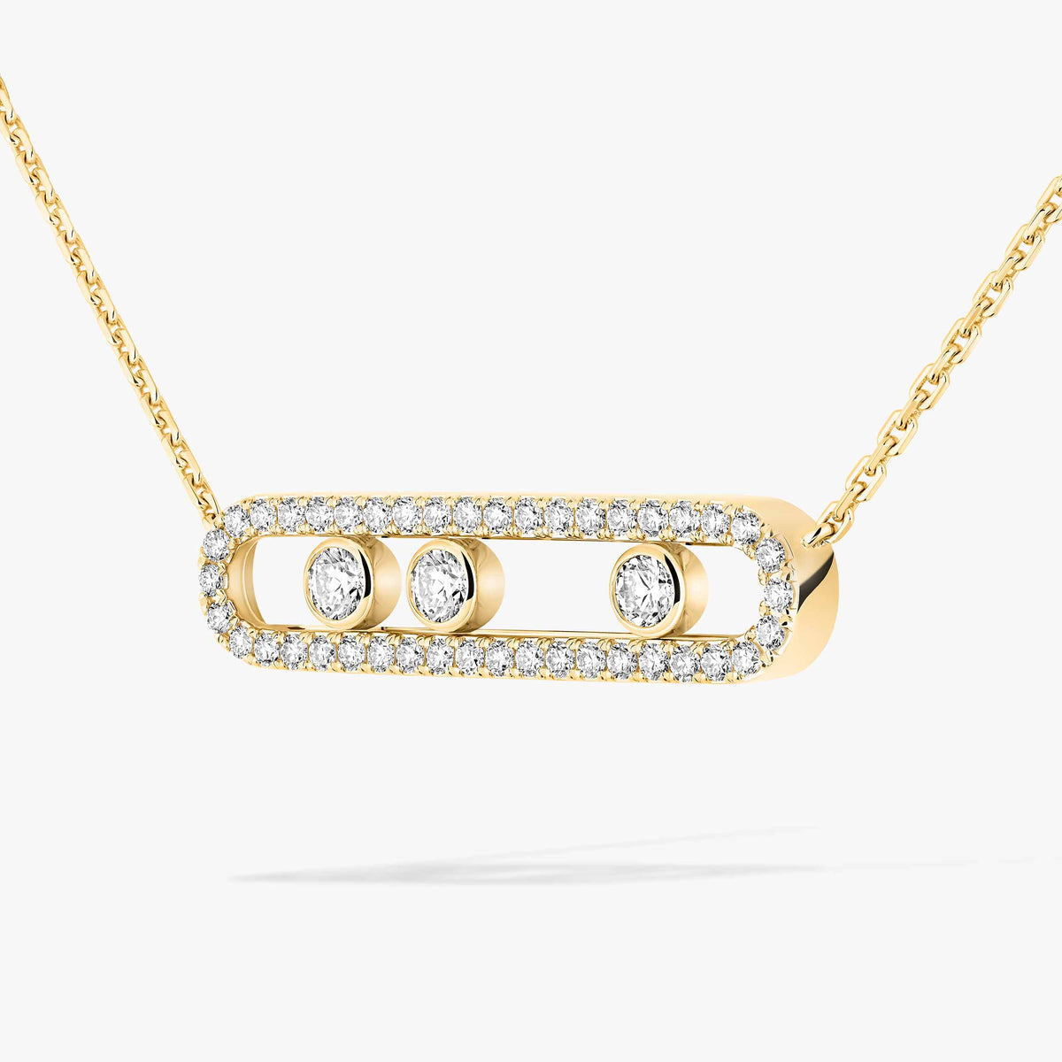 [Lume Jewelry] Move Pave_ Rose Gold Diamond Necklace