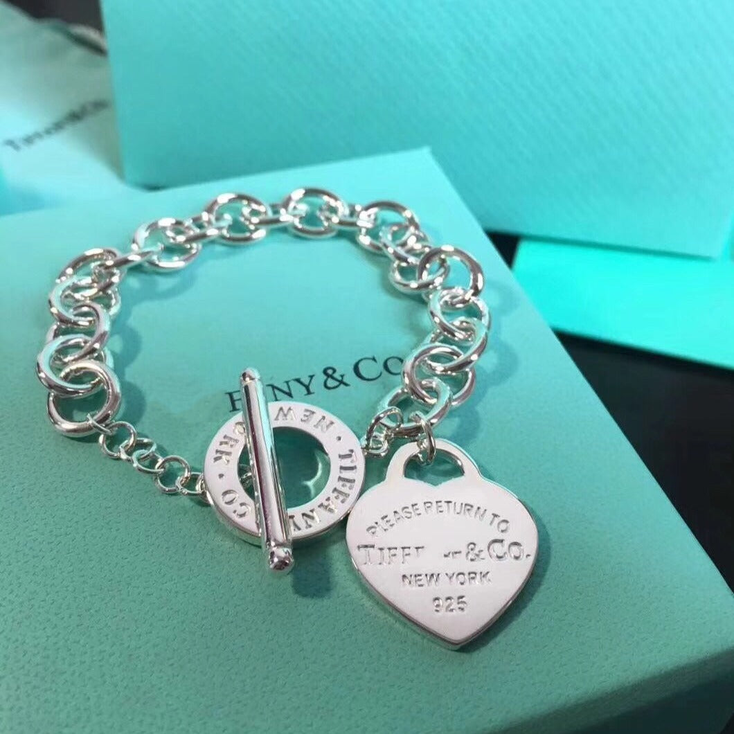 [Lume Jewelry]LOVE HEART PIN BUCKLE RETURN TO TIF SILVER BRACELET