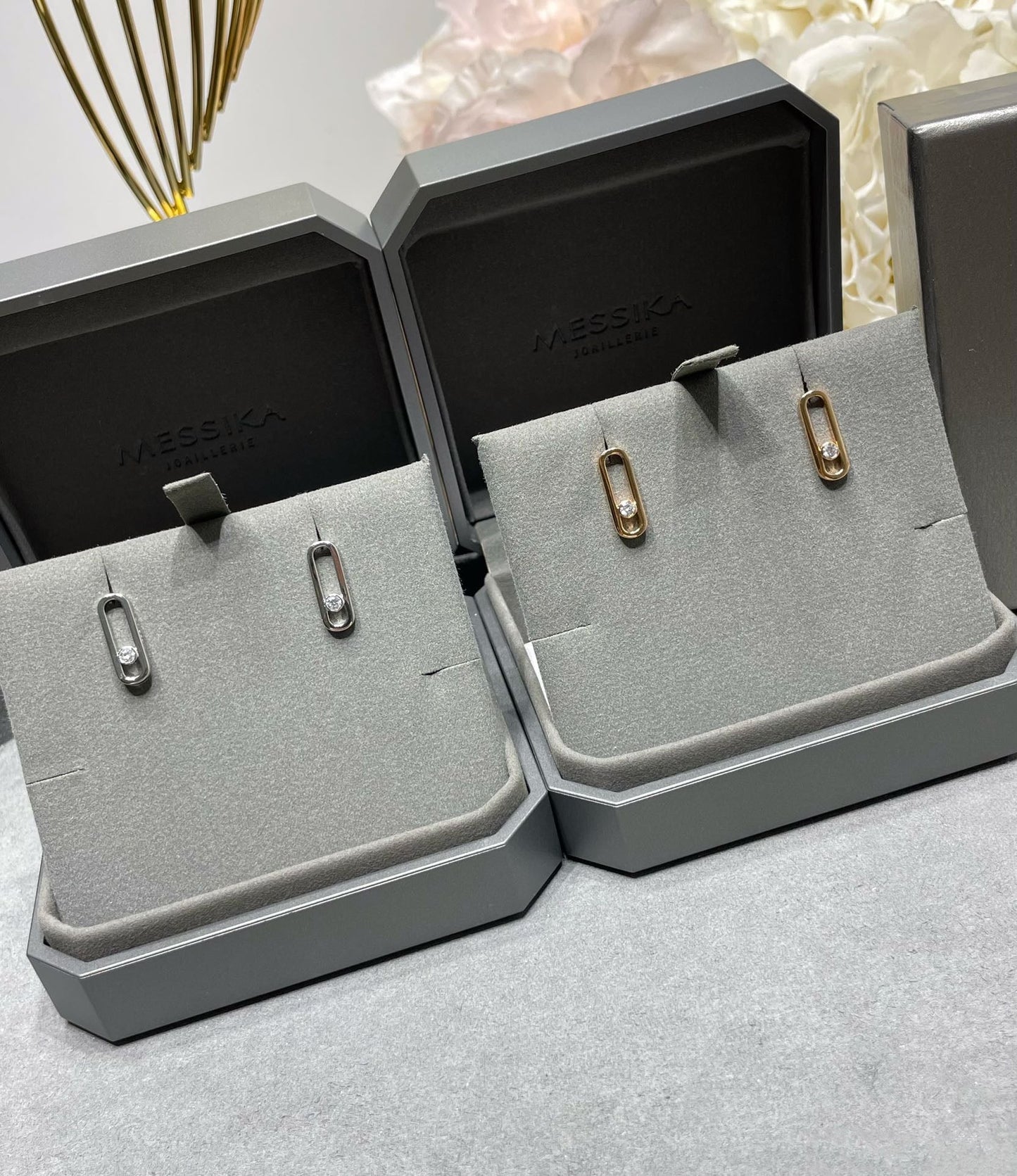 [Lume Jewelry]MOVE UNO SMALL 1 DIAMOND EARRINGS