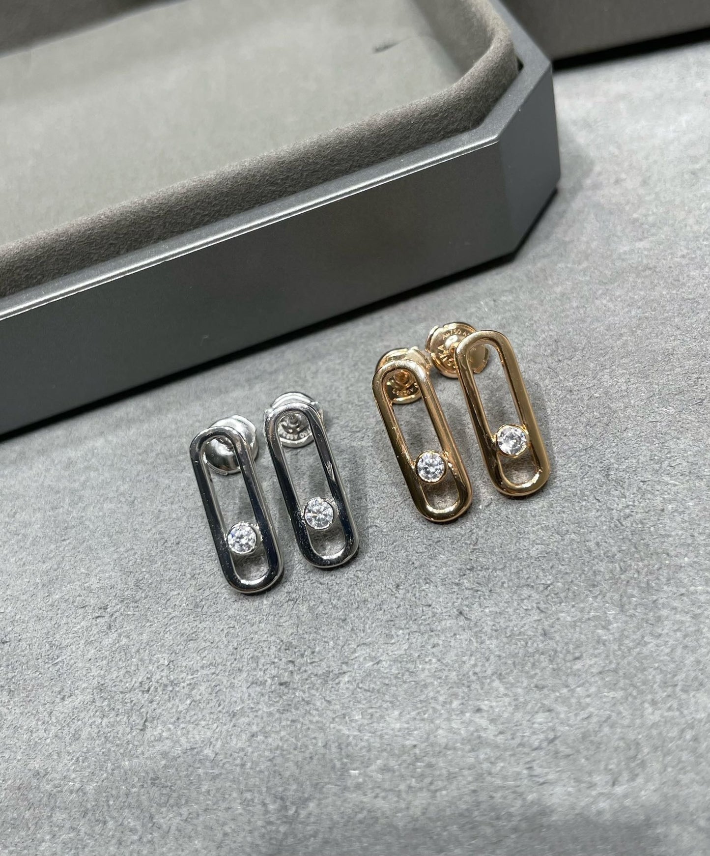 [Lume Jewelry]MOVE UNO SMALL 1 DIAMOND EARRINGS