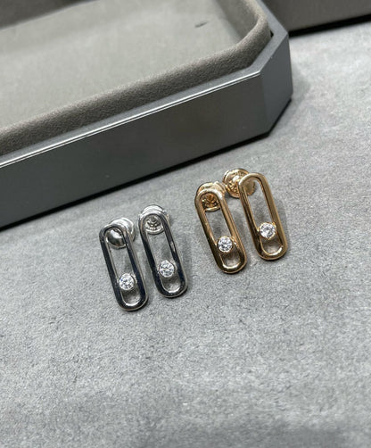 [Lume Jewelry]MOVE UNO SMALL 1 DIAMOND EARRINGS