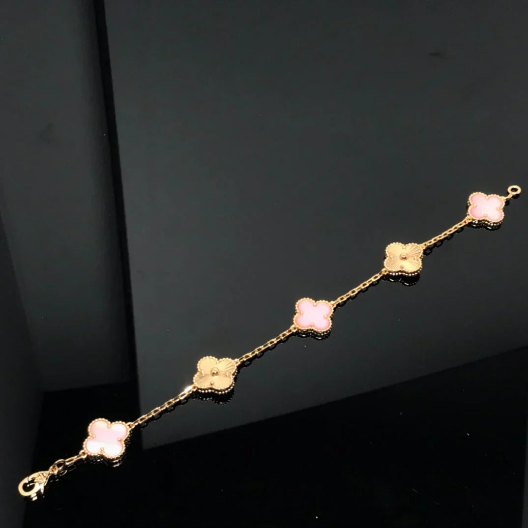 [Lume Jewelry]New  CLOVER 5 MOTIFS  PINK MOP BRACELET COLLECTION