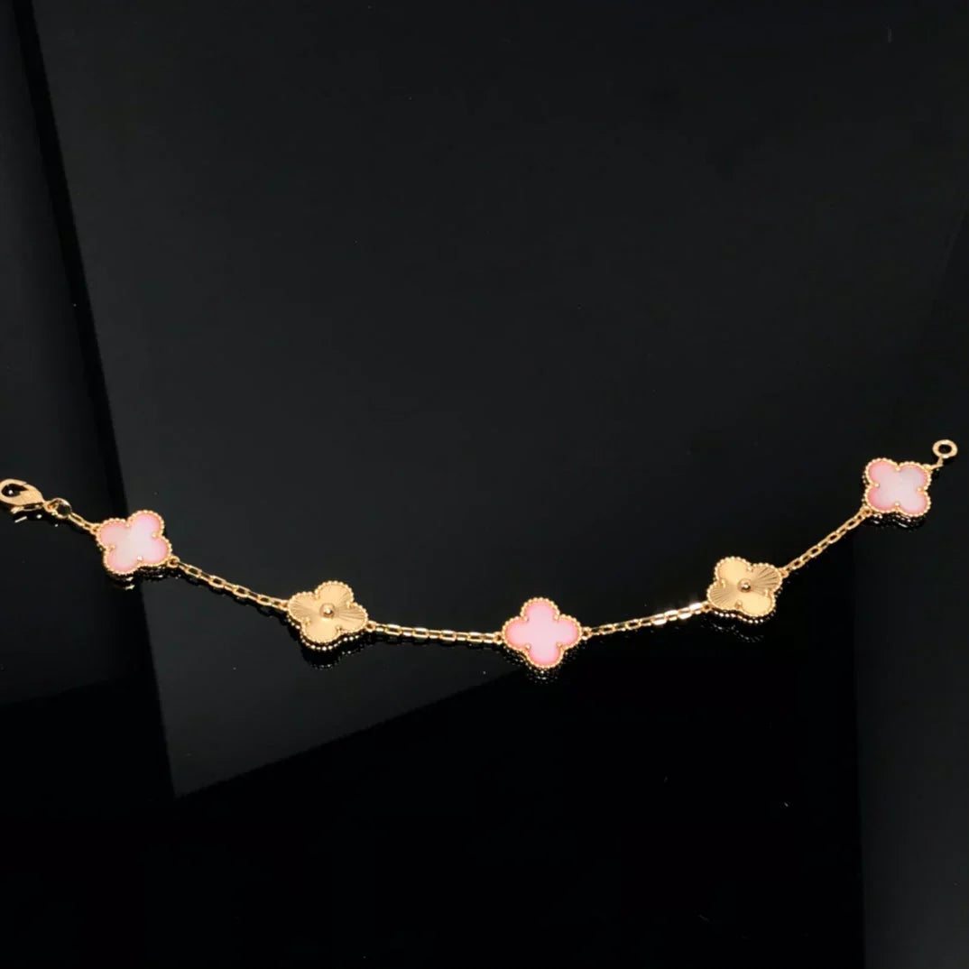 [Lume Jewelry]New  CLOVER 5 MOTIFS  PINK MOP BRACELET COLLECTION