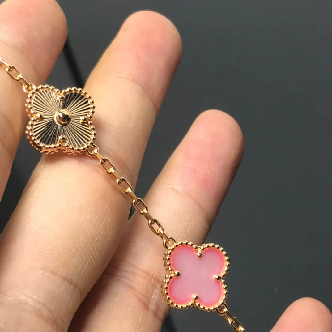[Lume Jewelry]New  CLOVER 5 MOTIFS  PINK MOP BRACELET COLLECTION