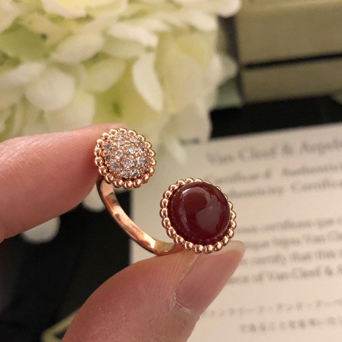 ¡®Lume Jewelry¡¯PERLEE COULEURS DIAMOND ROSE GOLD BETWEEN THE FINGER RING