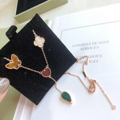 ¡®Lume Jewelry¡¯LUCKY SPRING 4 MOTIFS ROSE GOLD NECKLACE