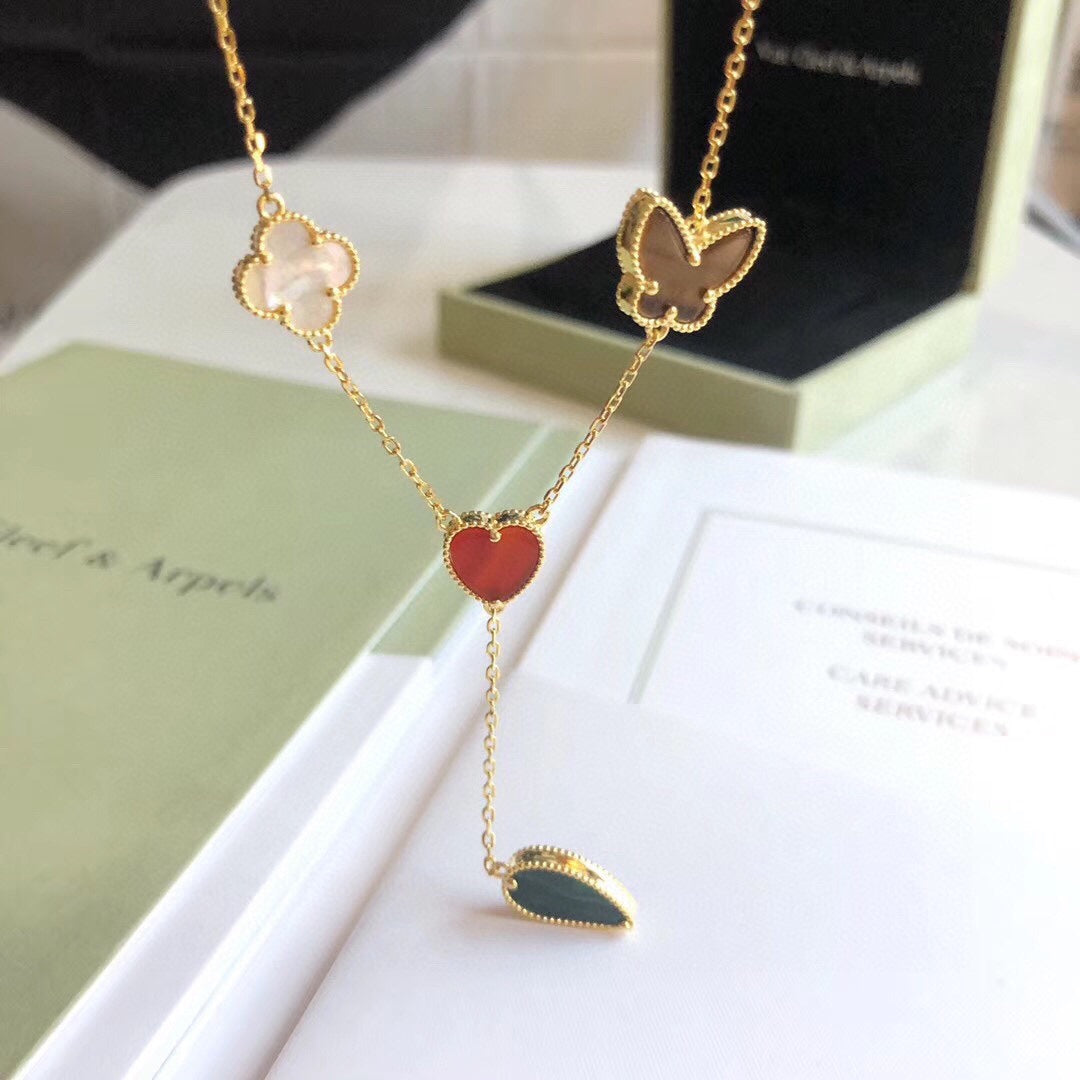 ¡®Lume Jewelry¡¯LUCKY SPRING 4 MOTIFS ROSE GOLD NECKLACE