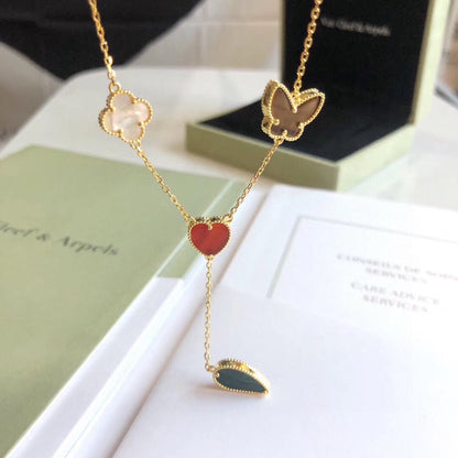 ¡®Lume Jewelry¡¯LUCKY SPRING 4 MOTIFS ROSE GOLD NECKLACE