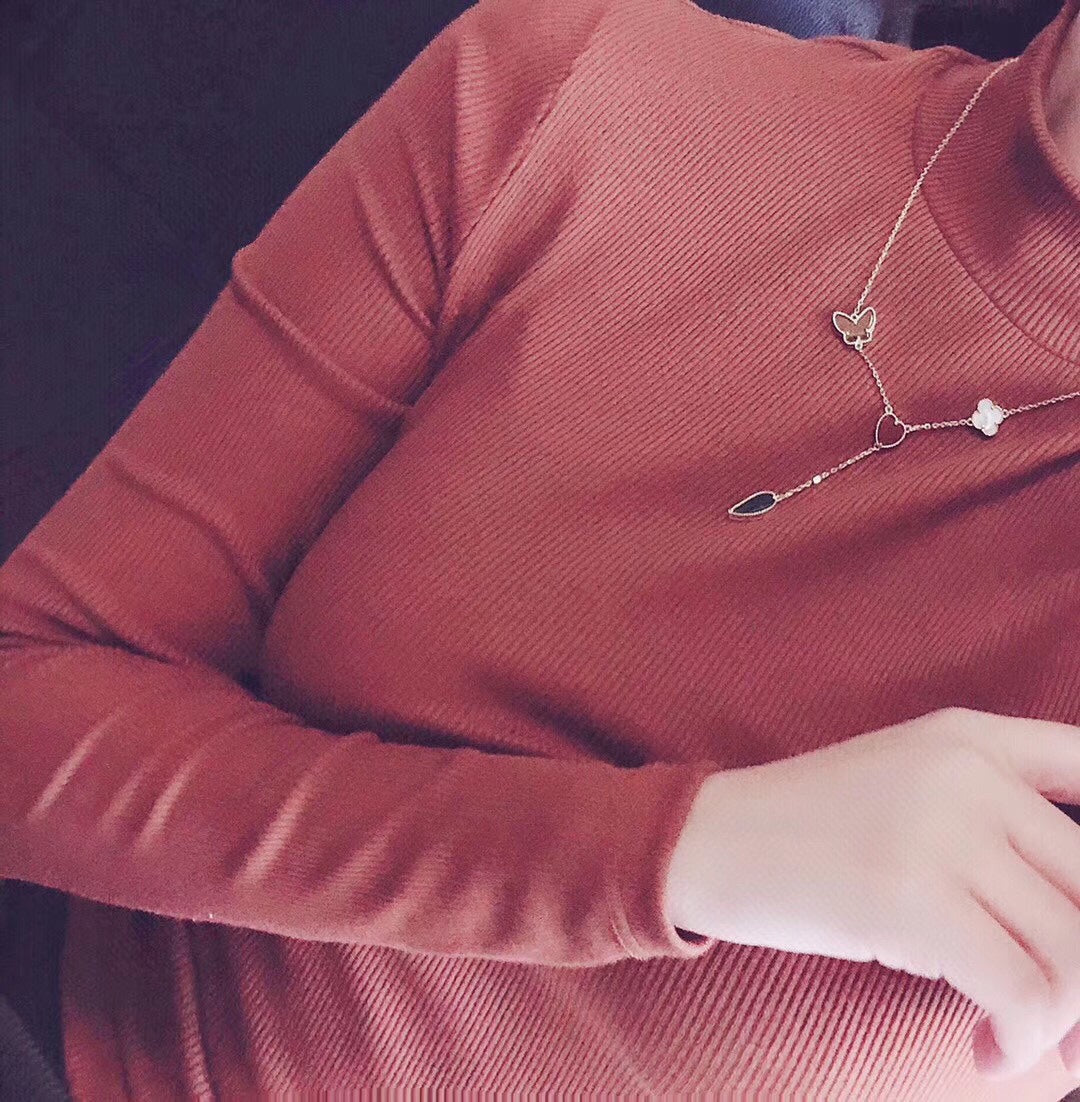 ¡®Lume Jewelry¡¯LUCKY SPRING 4 MOTIFS ROSE GOLD NECKLACE