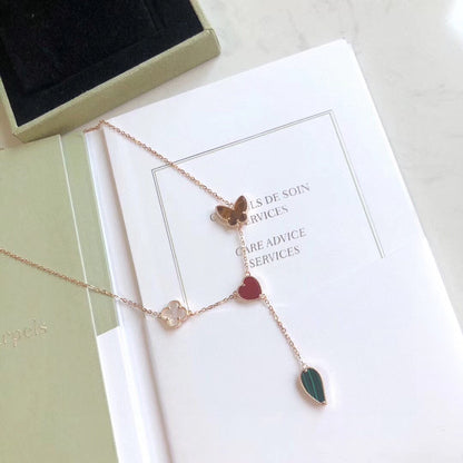 ¡®Lume Jewelry¡¯LUCKY SPRING 4 MOTIFS ROSE GOLD NECKLACE
