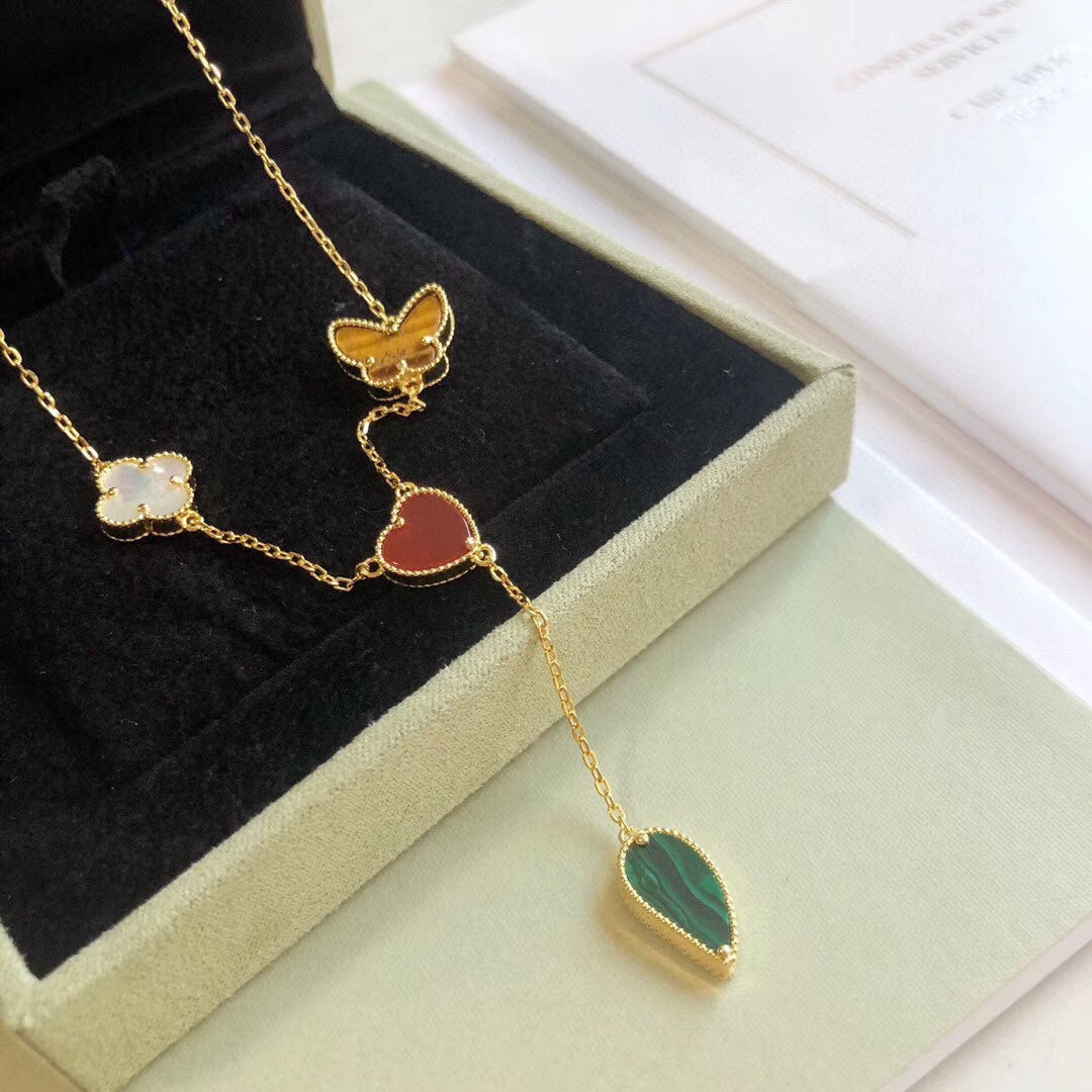 ¡®Lume Jewelry¡¯LUCKY SPRING 4 MOTIFS ROSE GOLD NECKLACE