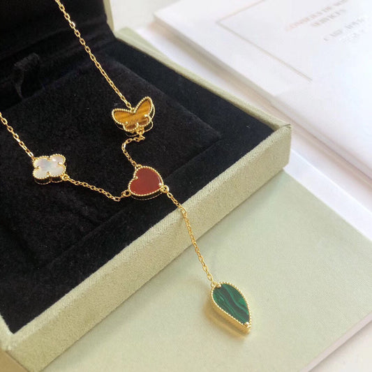 ¡®Lume Jewelry¡¯LUCKY SPRING 4 MOTIFS ROSE GOLD NECKLACE