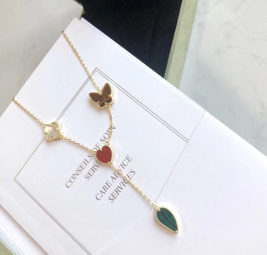 ¡®Lume Jewelry¡¯LUCKY SPRING 4 MOTIFS ROSE GOLD NECKLACE